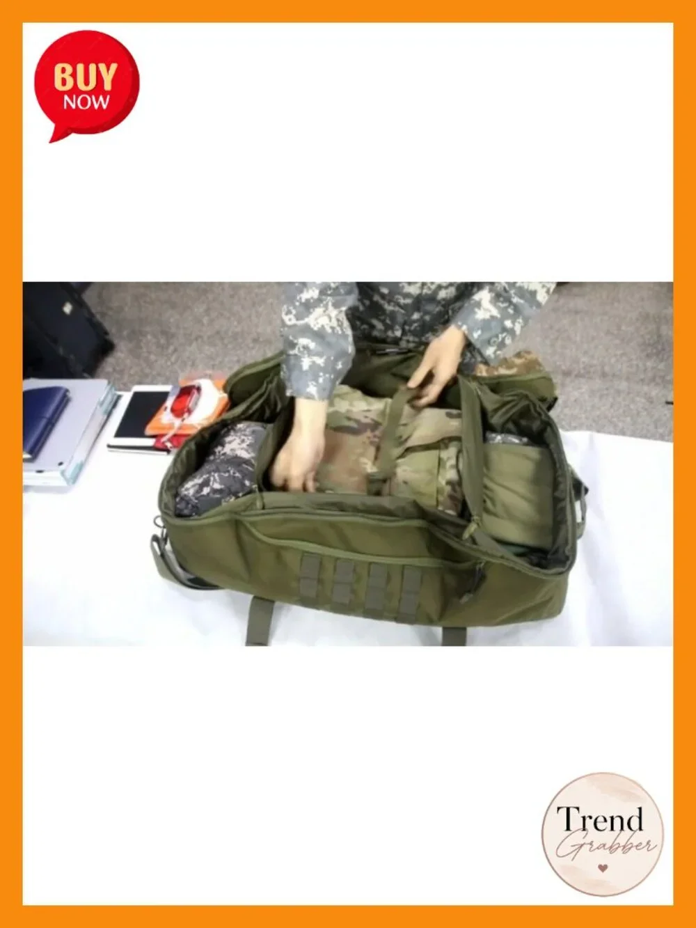 3-in-1 Military Backpack Travel Duffel 85L Nylon Weekender Gym Bag